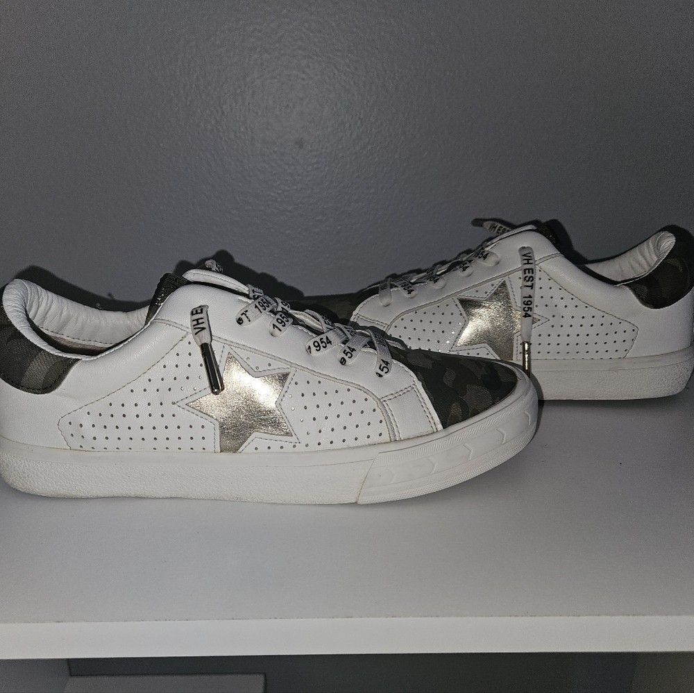 Vintage Havana White & Camo Gold Star Sneakers - Size 8 - Picture 6 of 11